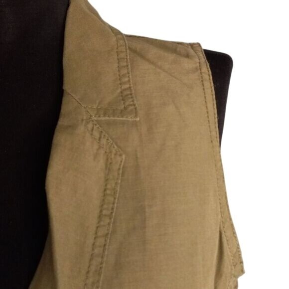 J. Jill S SP Womens Petite Silk Linen Blazer Vest Green - Picture 5 of 9